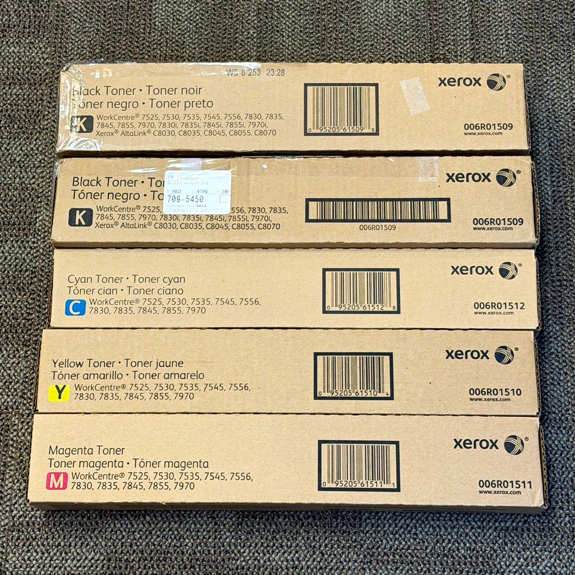 Xerox Genuine CMYK Toner Set 006R01509-512 for 7830/7835/7845/7855