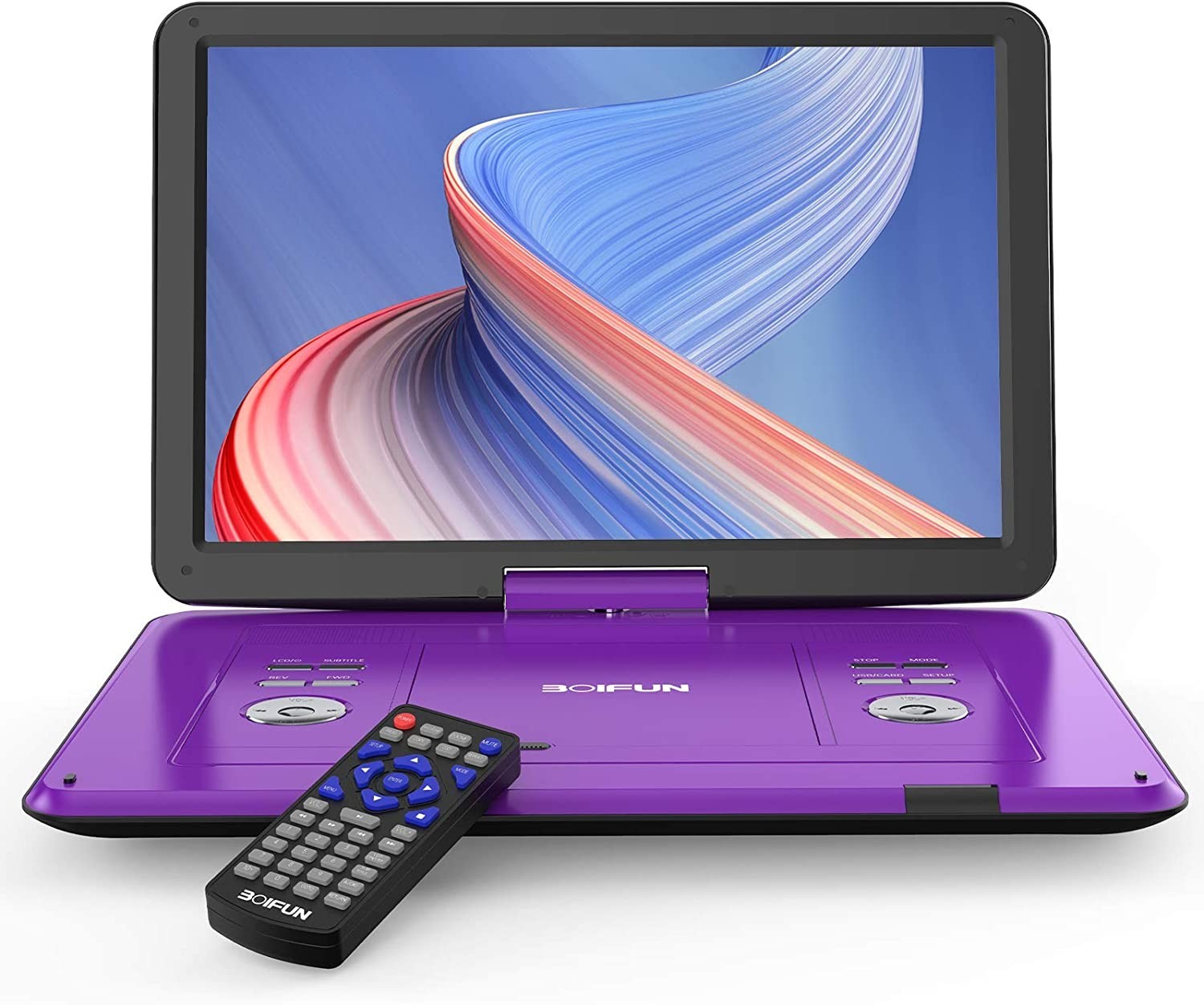 Boifun Portable DVD Player with 15.6" Swivel Screen Region Free Remote Control