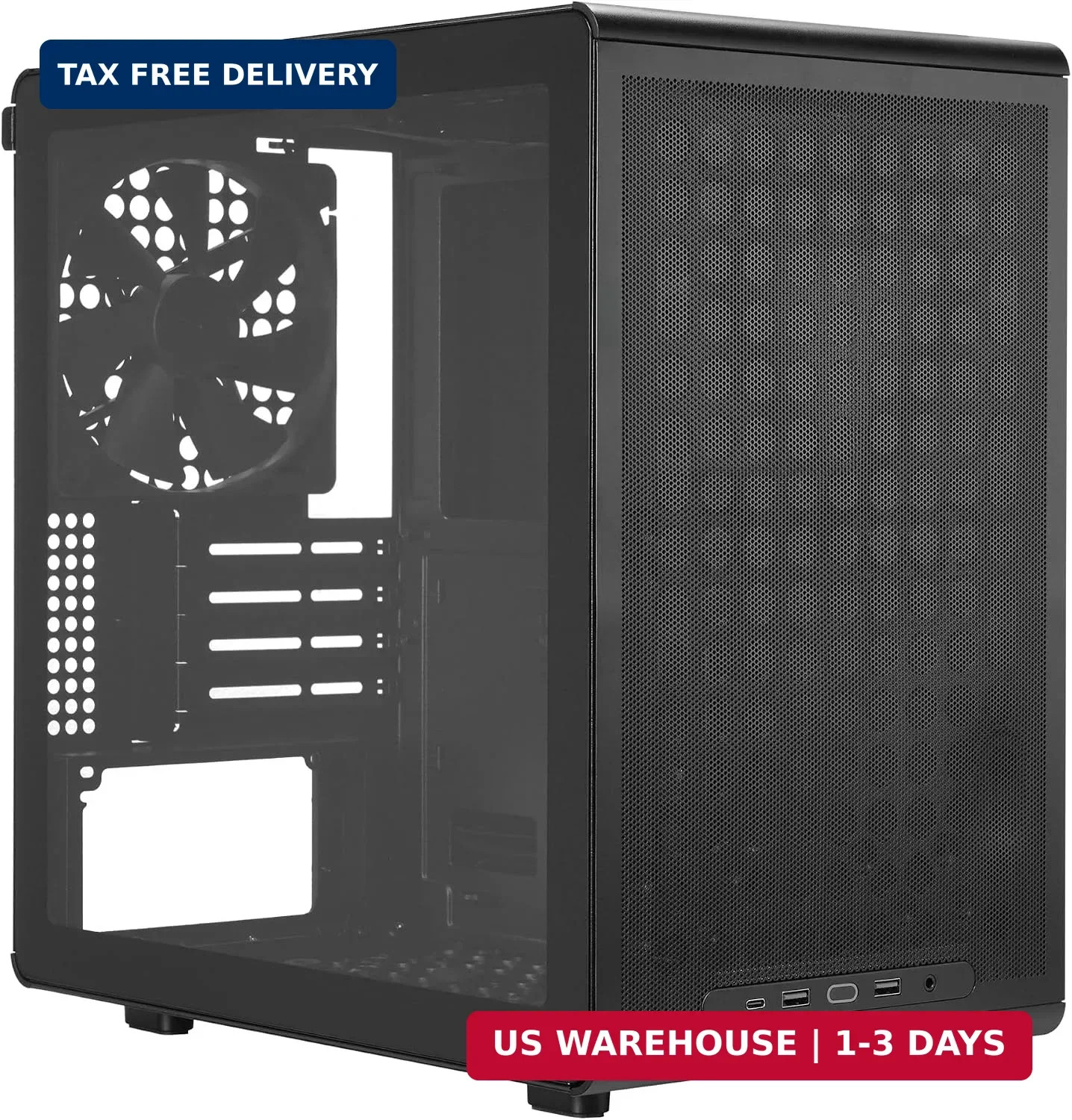 Cooler Master Q300L V3 Micro-ATX PC Case, High Airflow, Tempered Glass | 366mm G