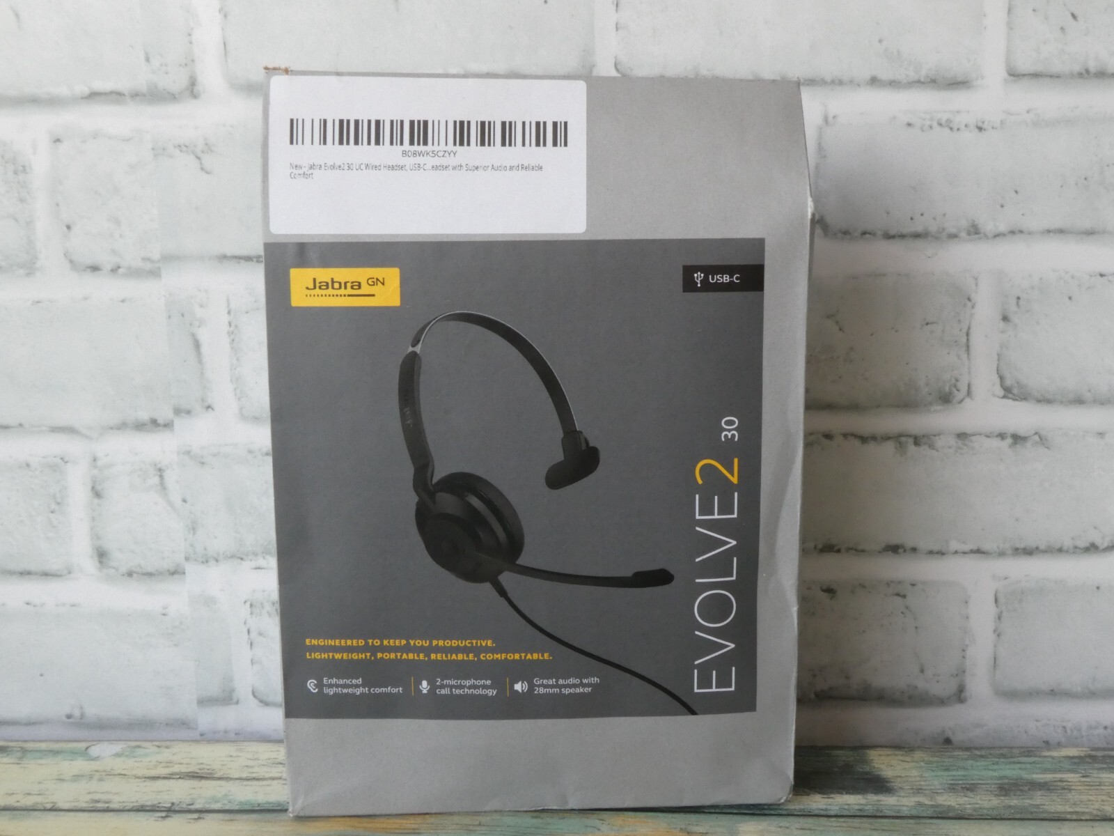 Jabra Evolve 2 30 Black Stereo Lightweight Portable Wired On Ear Headset NIB