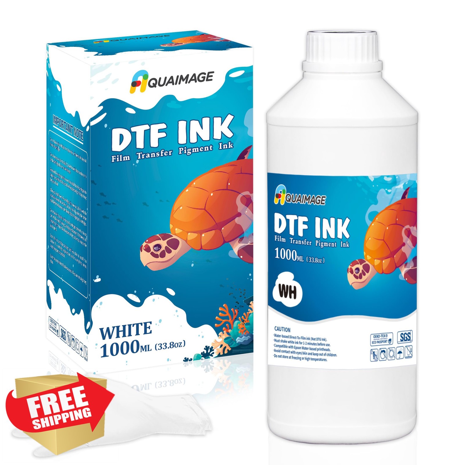 Aquaimage DTF White Ink Refill for ET-8550, XP-15000, 1000ml Premium Direct F...