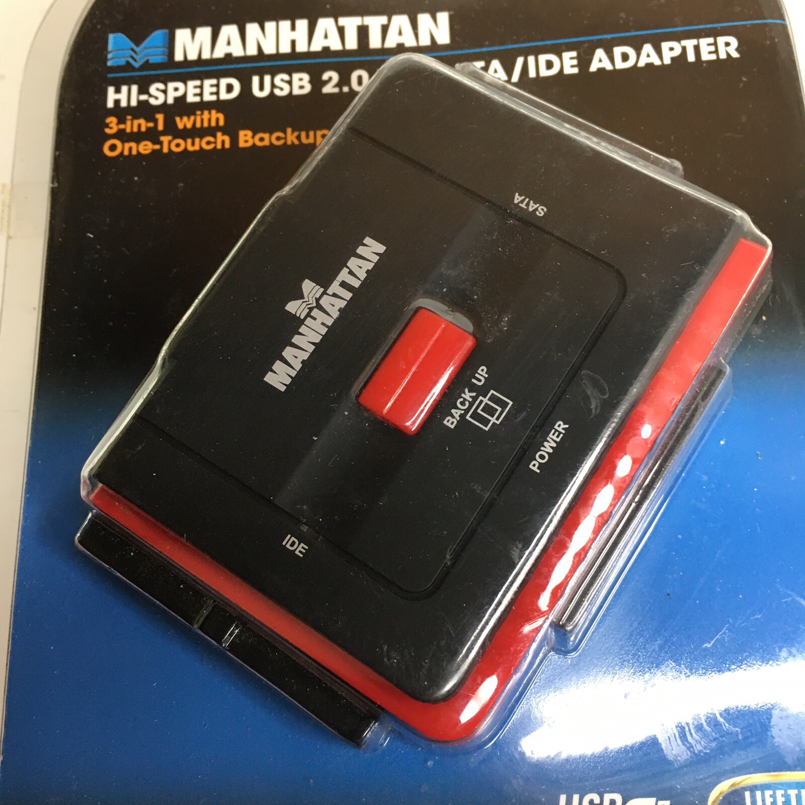 Manhattan High Speed USB 2.0 to SATA 3 in 1 One Touch Backup Hard Drive Adapte