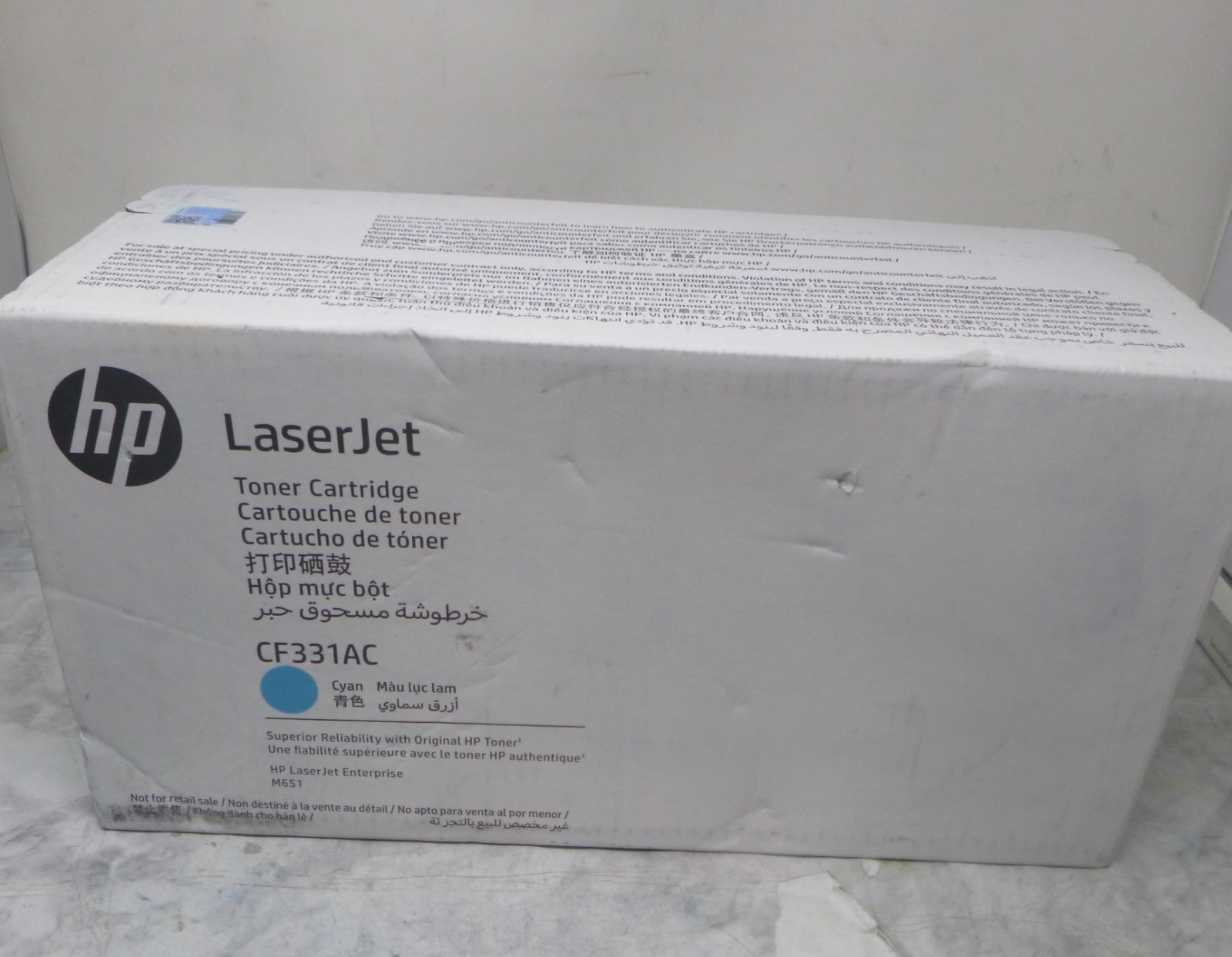 Genuine HP 654A Cyan Contract Toner Cartridge CF331AC NEW SEALED