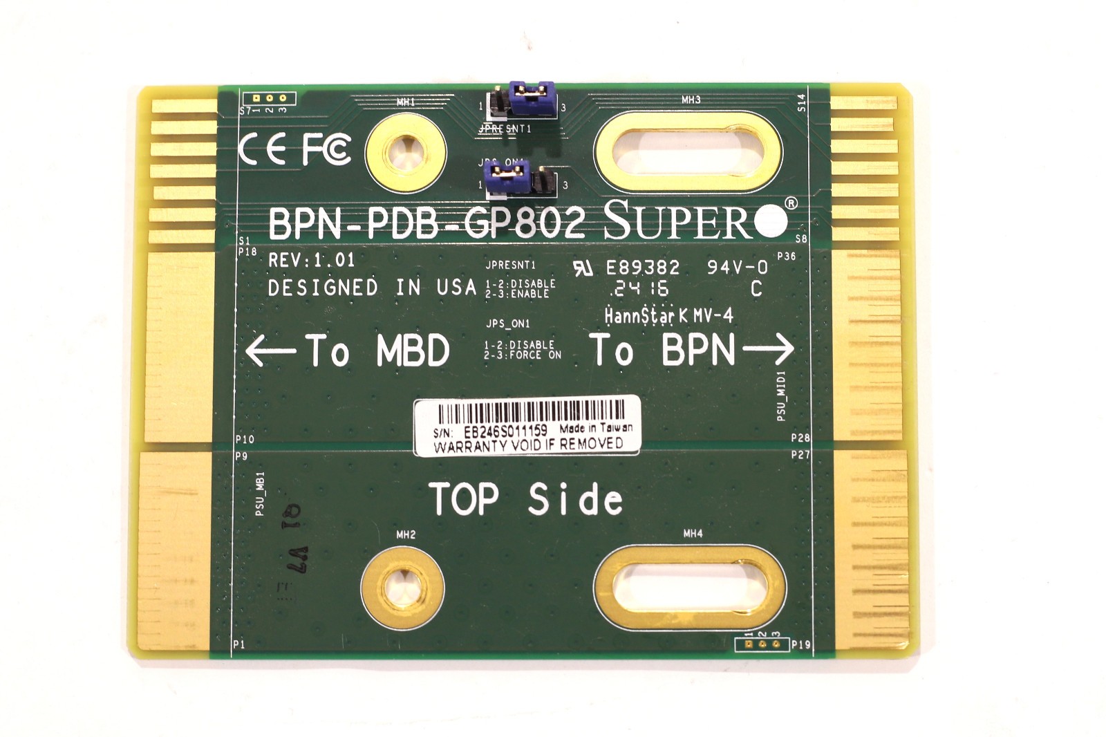 SuperMicro Server Power Distribution Board P/N: BPN-PDB-GP802 Tested Working