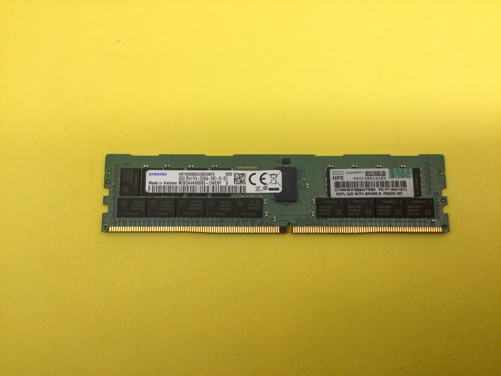 P11444-191 HPE 32GB 2Rx4 DDR4-3200R Smart Memory P07646-B21 P20503-001