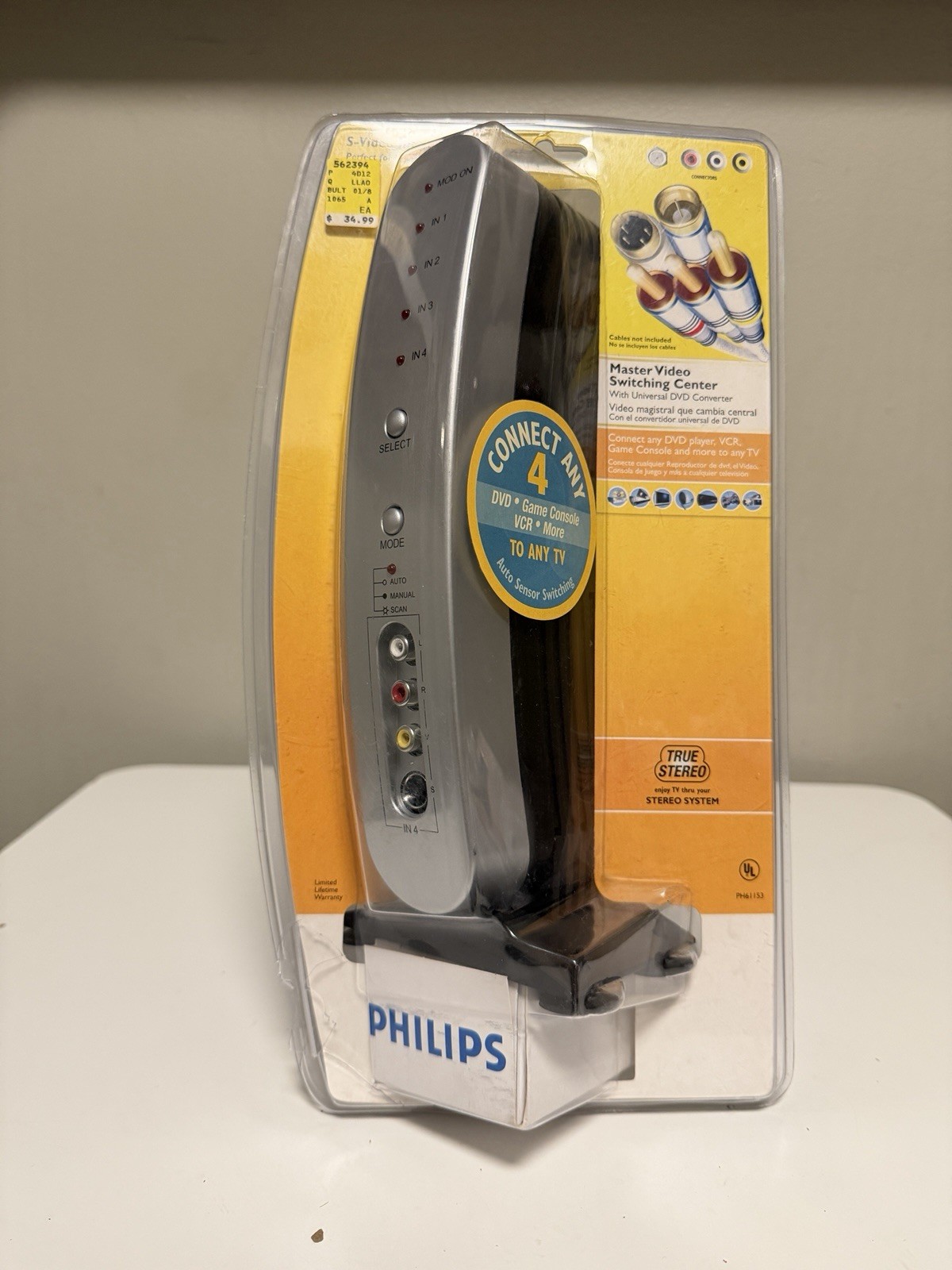 New Philips  (US2-PH61153) External Video/audio switch New Sealed (8E)