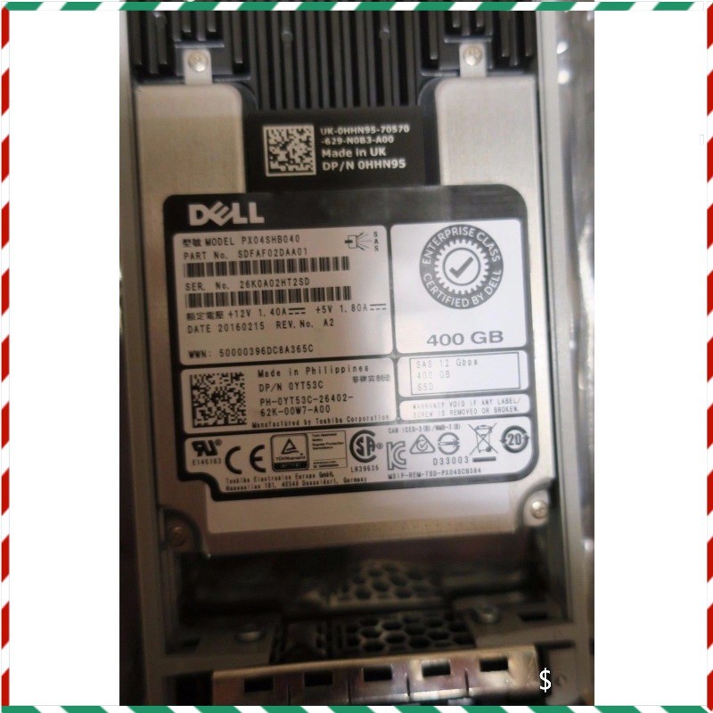 DELL YT53C 0YT53C PX04SHB040 400GB SAS 12G WI 2.5"SSD Solid State Hard Drive New