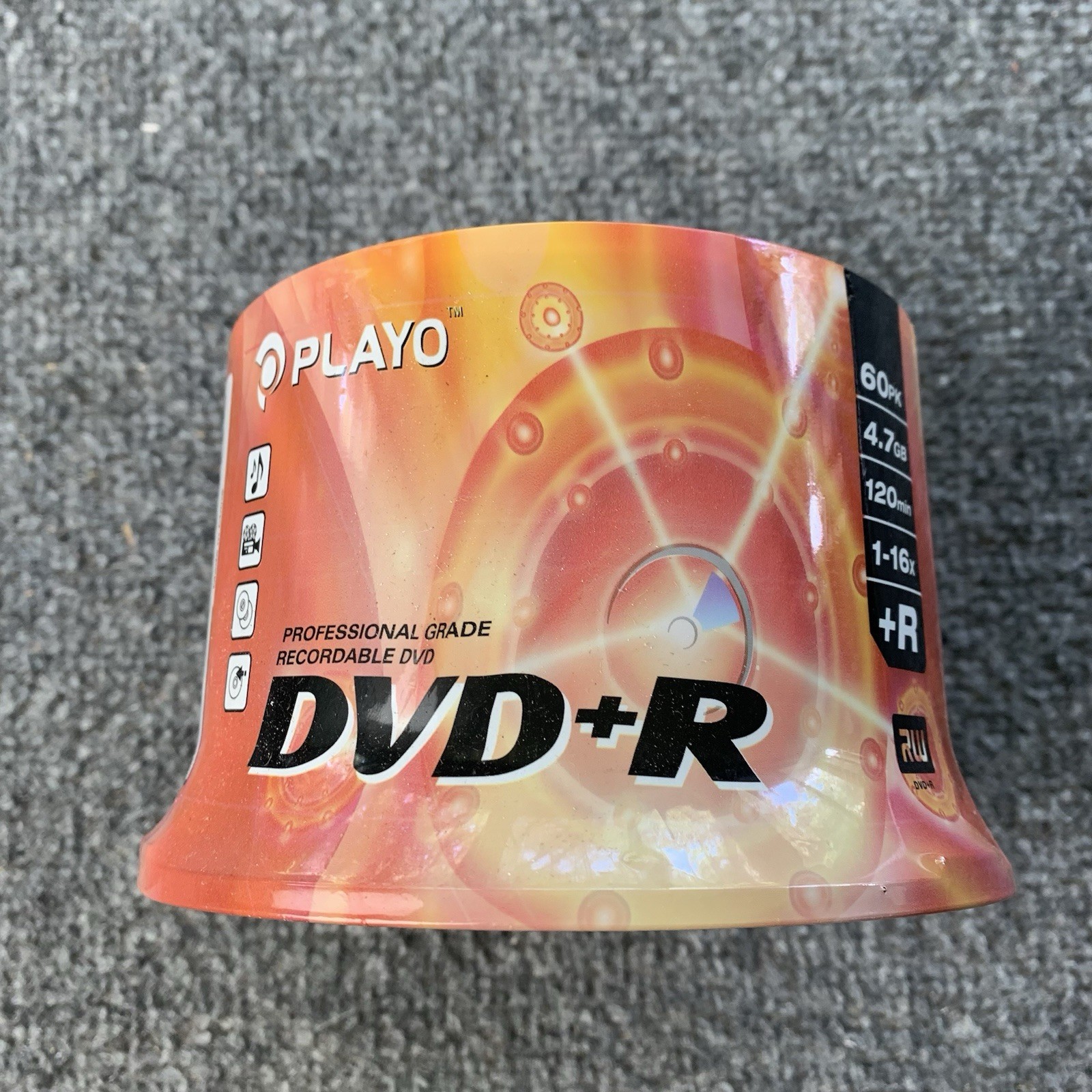 DVD 60pk 4.7GB 120min 1-16x DVD+R Playo Professional Grade Recordable 