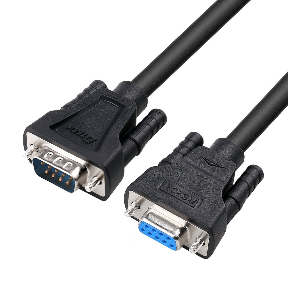 RS232 Serial Cable DB9 Null Modem Male To Female Crossover Black 10 FT 1 PCS