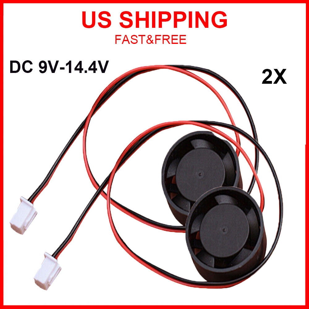 2x DC 12V Mini 2510 Brushless Cooling Fan 800RPM Quiet Large Air Volume Fan NEW