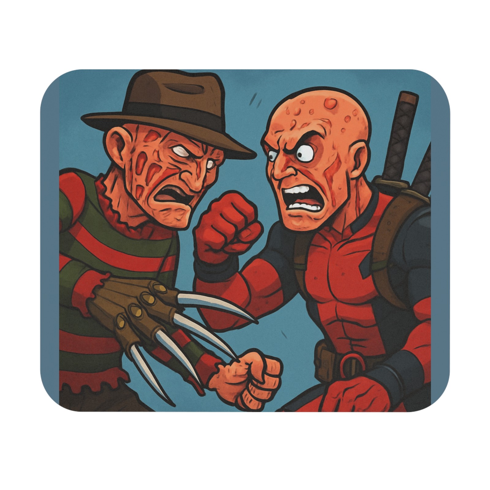 Freddy Krueger vs Deadpool Unmasked Mouse Pad Nightmare on Elm Street Customize