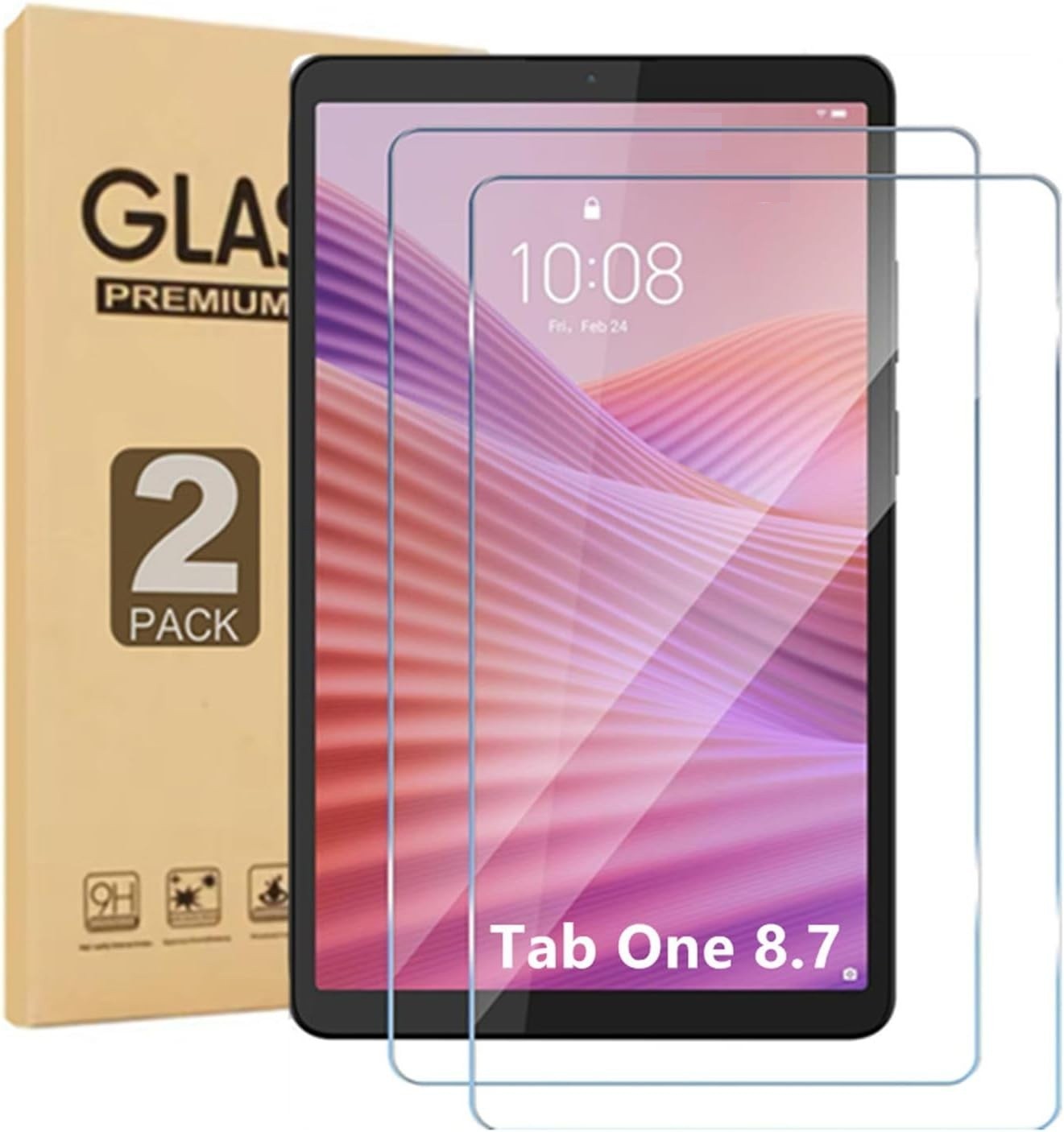 (2 PCS) Glass Screen Protector For Lenovo Tab One 8.7-inch (2025) Case Friendly