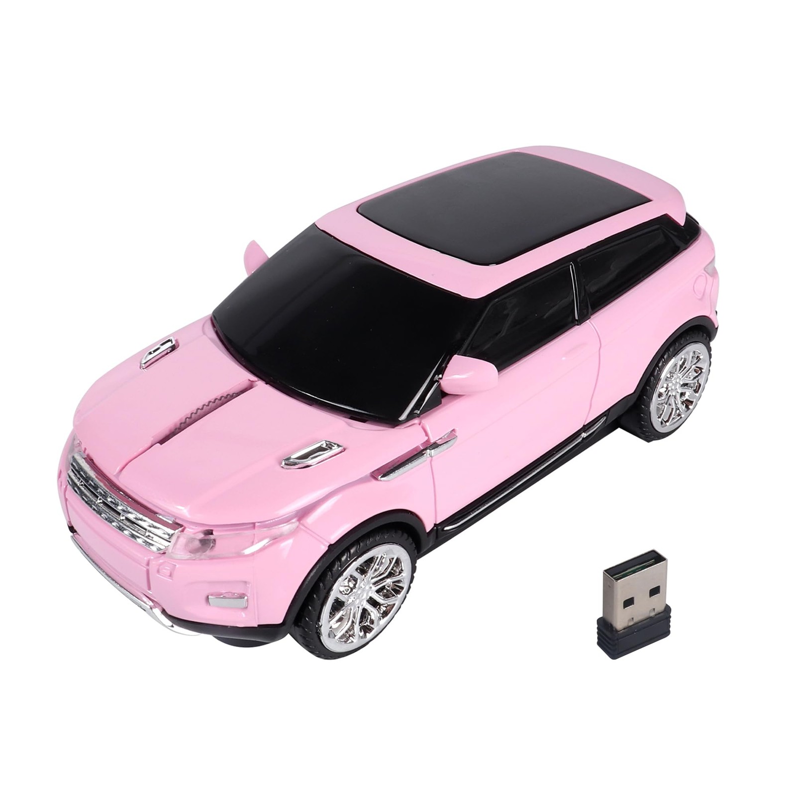 Car Mouse Mini Small SUV Car Shaped Wireless Optical Cordless USB Pink 1 Pack