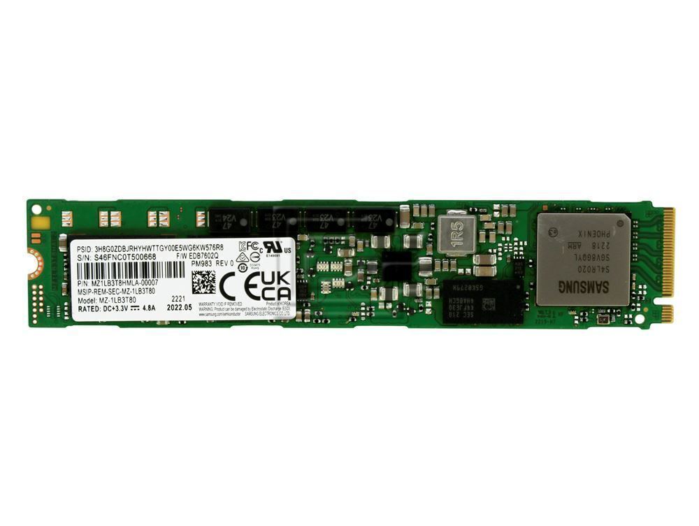 New 3.84TB 22110 M.2 SSD Samsung PM983 NVMe PCIe 3.0 x4 MZ-1LB3T80 DWPD 1.3