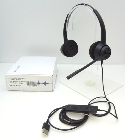Plantronics EncorePro 320 Stereo EP320 USB-A Over-the-Head Wired PC Headset NEW