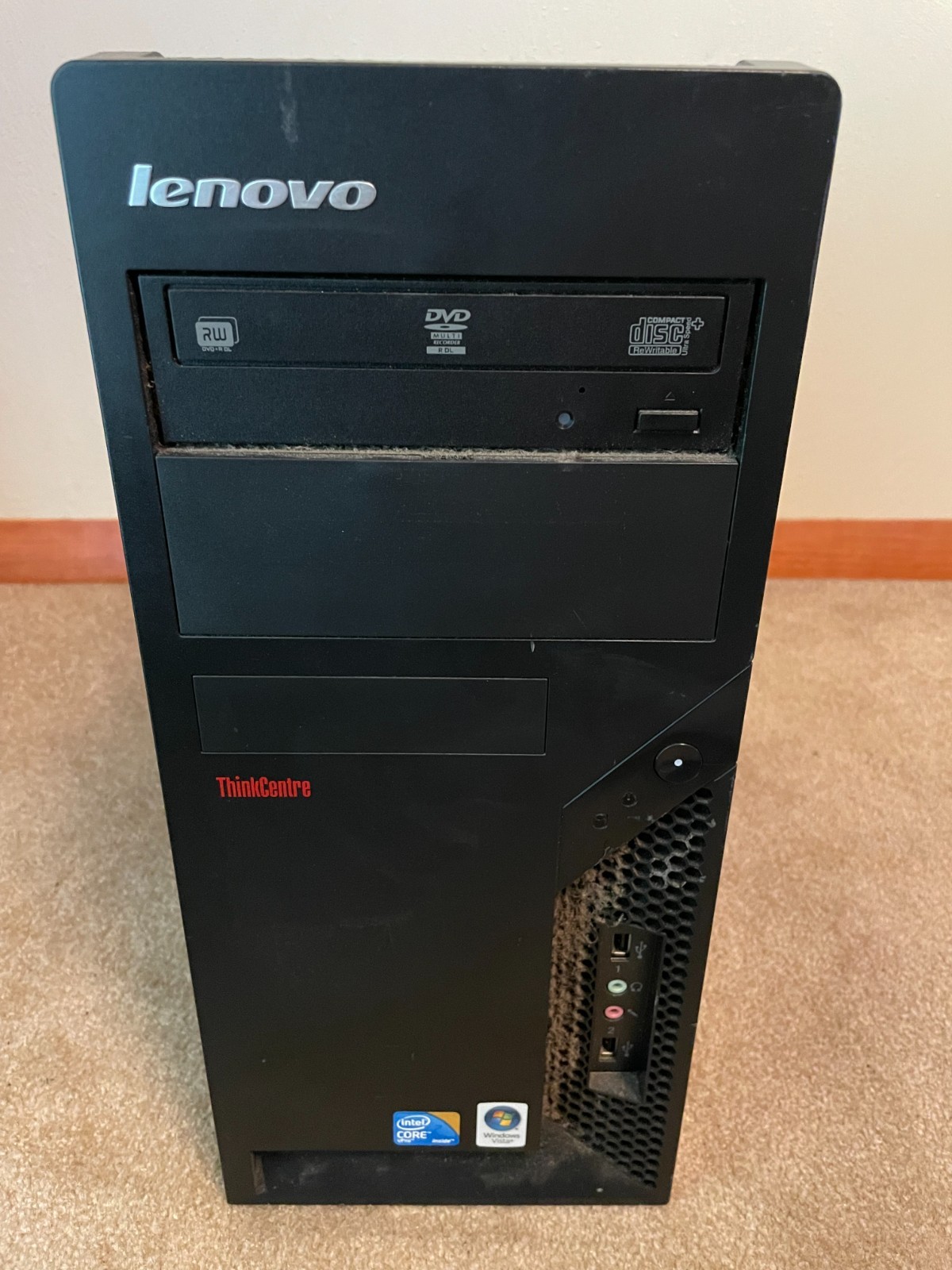Lenovo Thinkcentre M58p Core2 2x150GB HDD 4GB RAM no OS tower only - Works retro