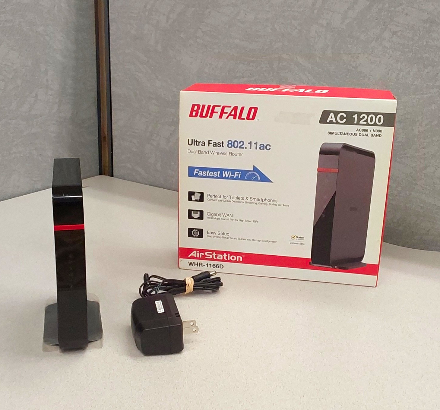 Buffalo AirStation WHR-1166D AC1200 Dual-Band Router, 4 LAN