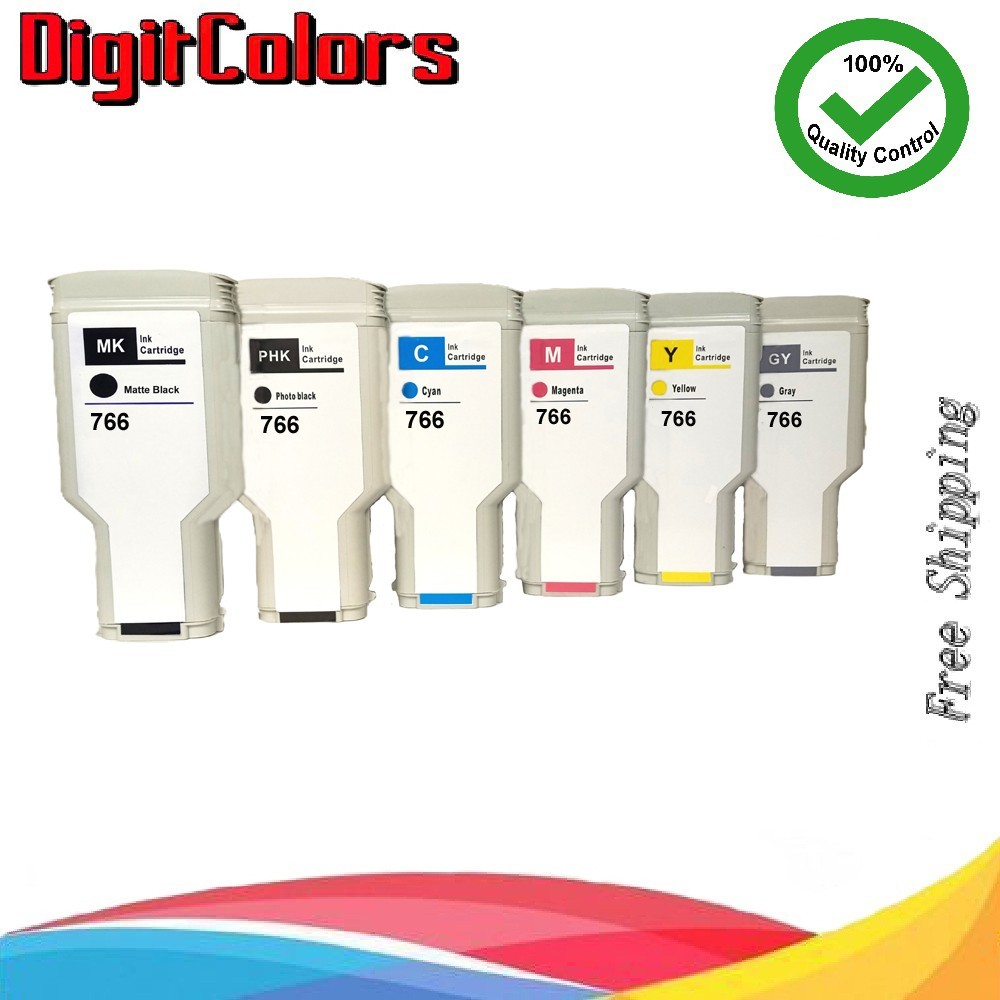 A Set 6 Colors H 766 compatible  300ml ink cartridge H DesignJet XL3600/3600dr