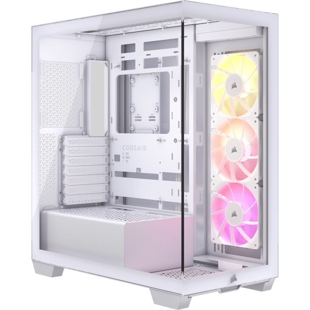 CORSAIR - 3500X ARGB ATX Mid-Tower PC Case - White Corsair3500XARGB-W