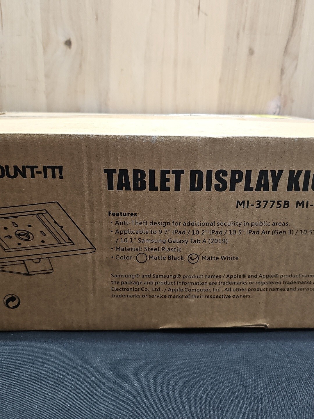 Mount-it MI-3775B Anti-Theft Tablet Kiosk with Countertop and Wall Mount Base