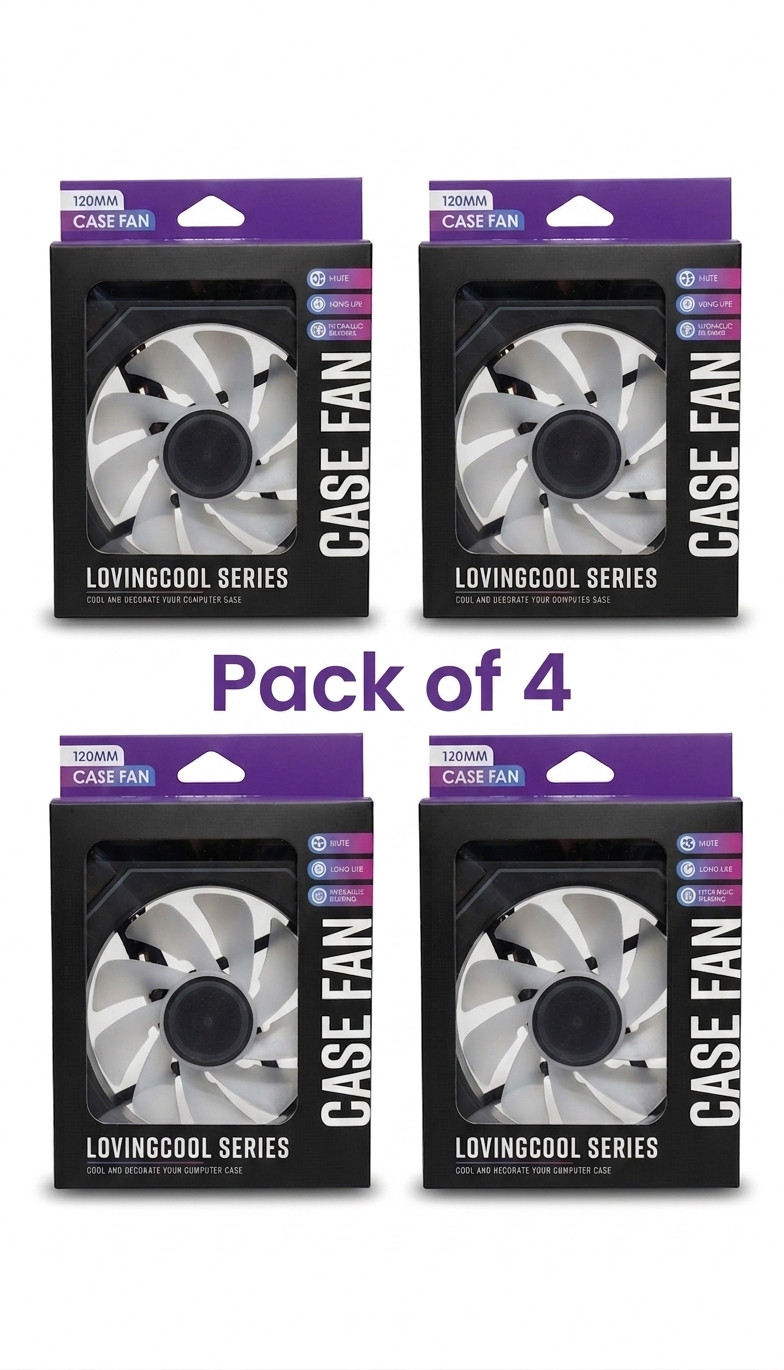 LOVINGCOOL SERIES PC CASE FAN-120 mm-High Brightness LED Bead 4 pack