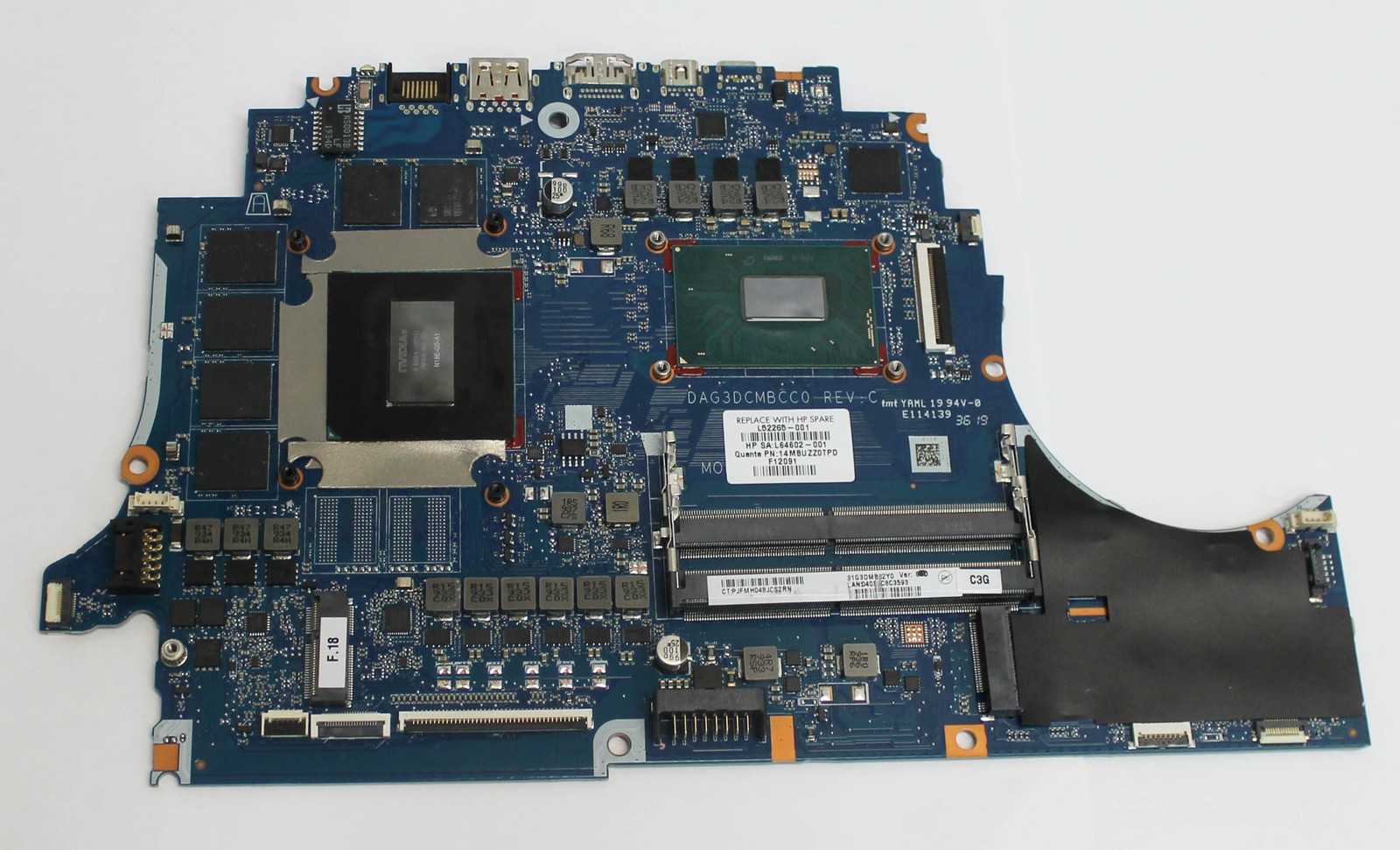 L52265-001 HP Omen 15-DC1020NR Motherboard i7-9750H GTX1660Ti Grade A