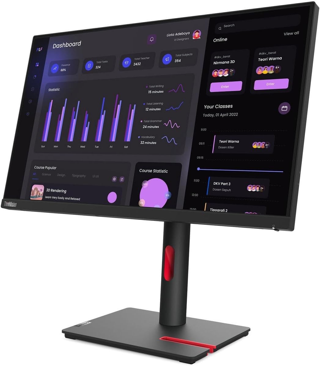 Lenovo ThinkVision T24i-30 23.8" FHD IPS LED Monitor - Raven Black