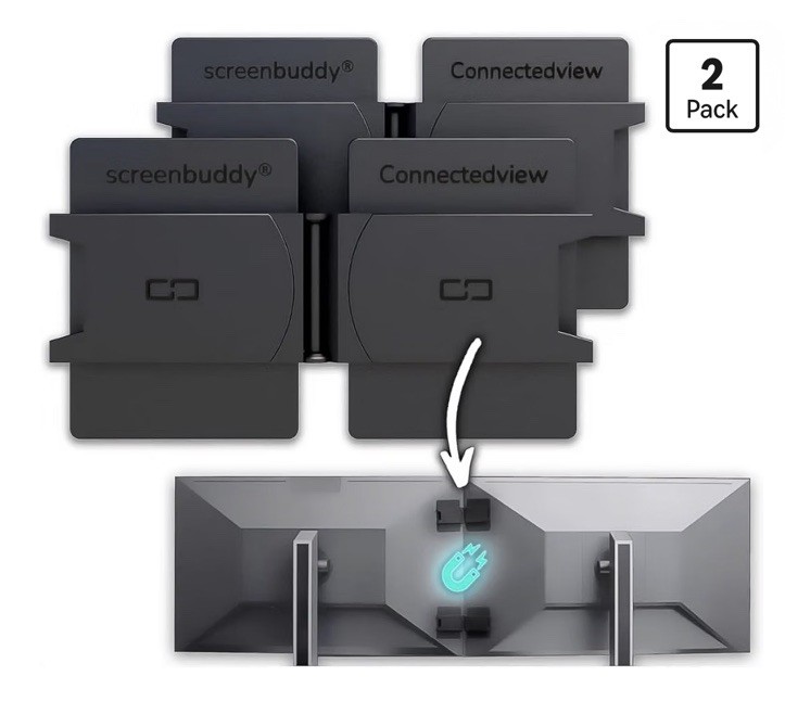Screenbuddy - Set of 2, Magnetic Connection for All Screens/Monitors