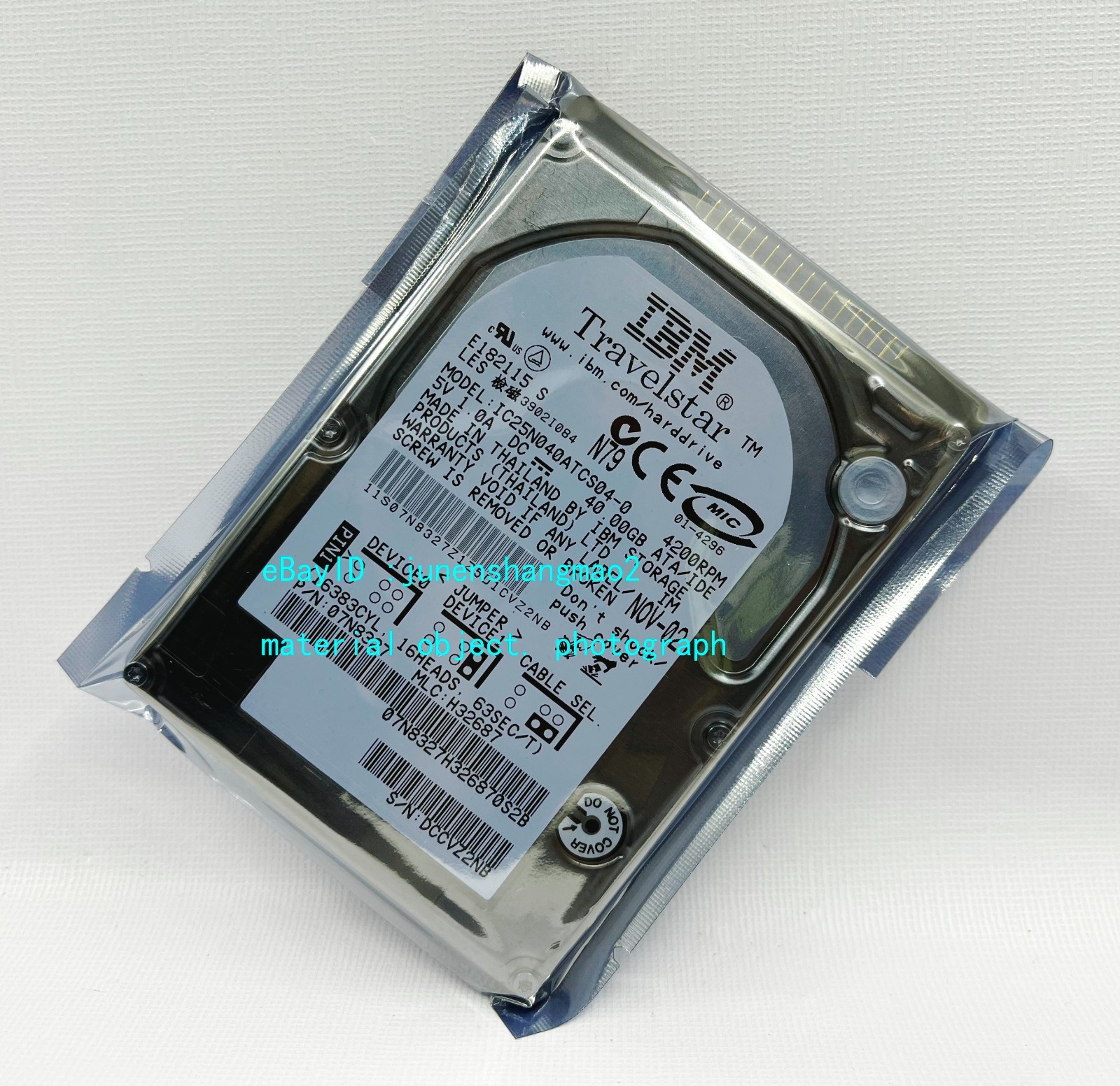 IBM 40GB IC25N040ATC04-0 IDE 2,5''Hard Drives for Industrial Control Computers