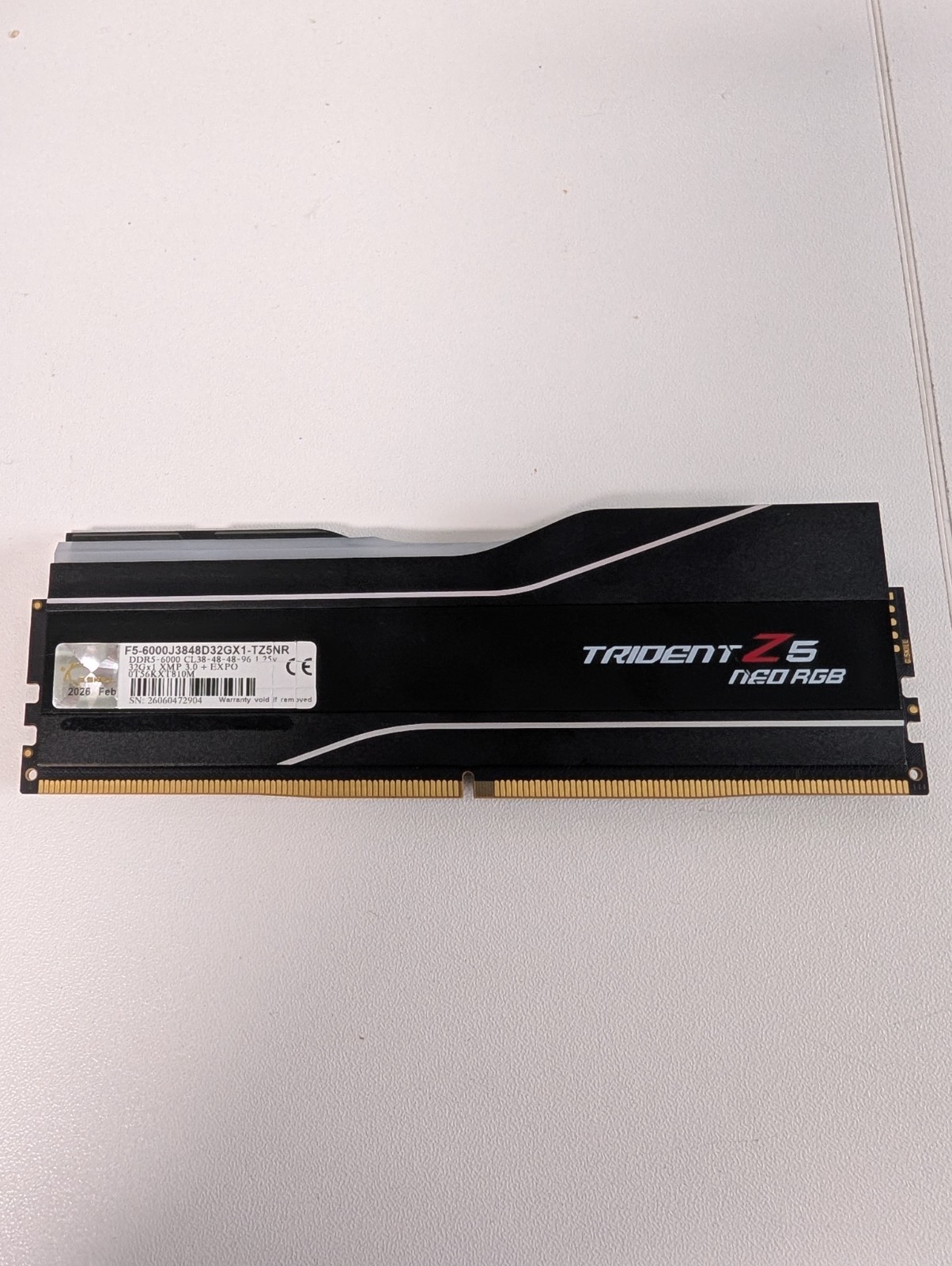 G.Skill Trident Z5 Neo RGB 32GB 1x32GB DDR5 6000 CL38 AMD EXPO Desktop RAM
