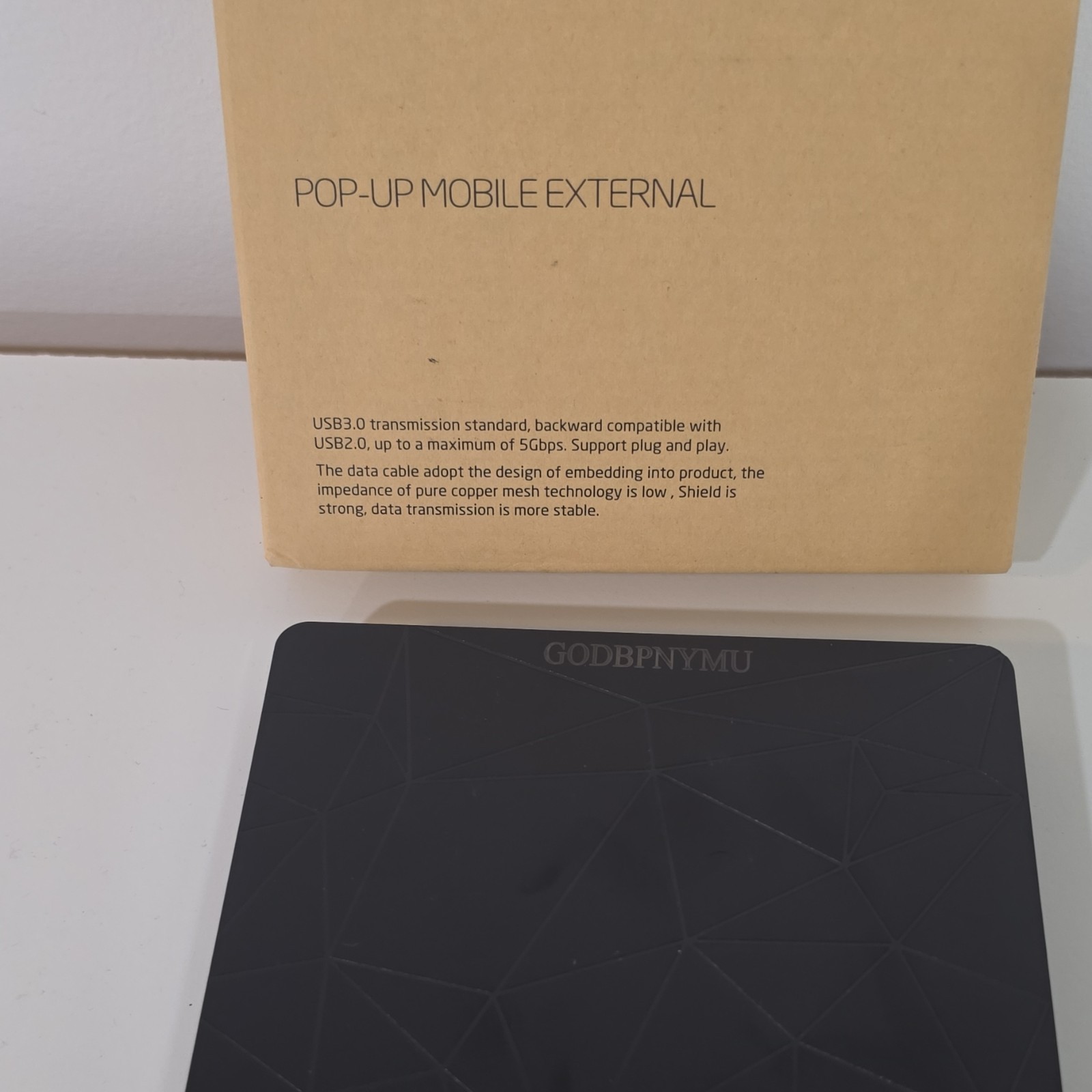 GODBPNYMU POP-UP MOBILE EXTERNAL Drive USB 3.0 Plug and Play Black 5Gbps