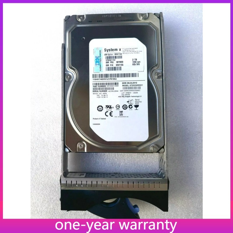 00W1152 90Y9000 IBM 00W1152 90Y9000 2T SAS 7.2K 3.5 DS3512 DS3500 Storage Disk