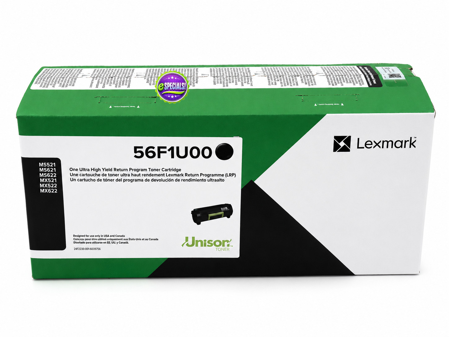 Original Lexmark 56F1U00 Black Toner. New Sealed Box, We Ship Fast
