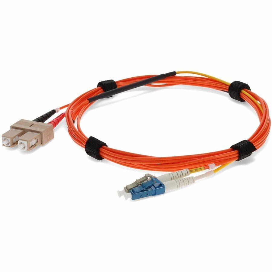 AddOn 2m LC (Male) to SC (Male) Orange OM1 & OS1 Duplex Fiber Mode Conditioning