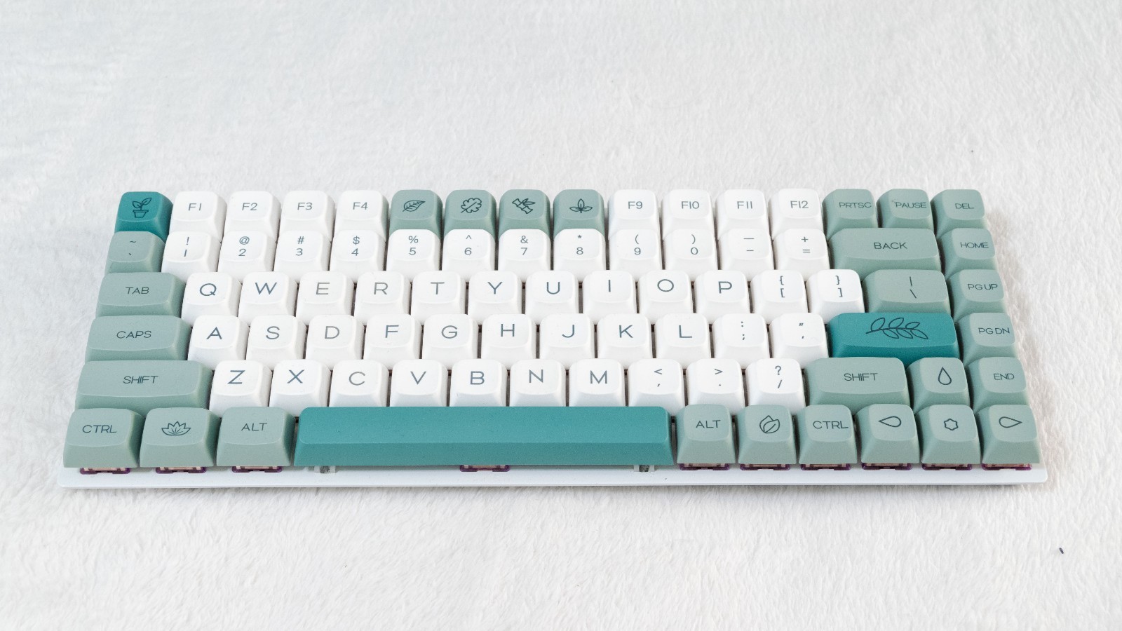 Epomaker EP84 Pro Keyboard Circuit Board and Keycaps in Green, Flamingo Switches