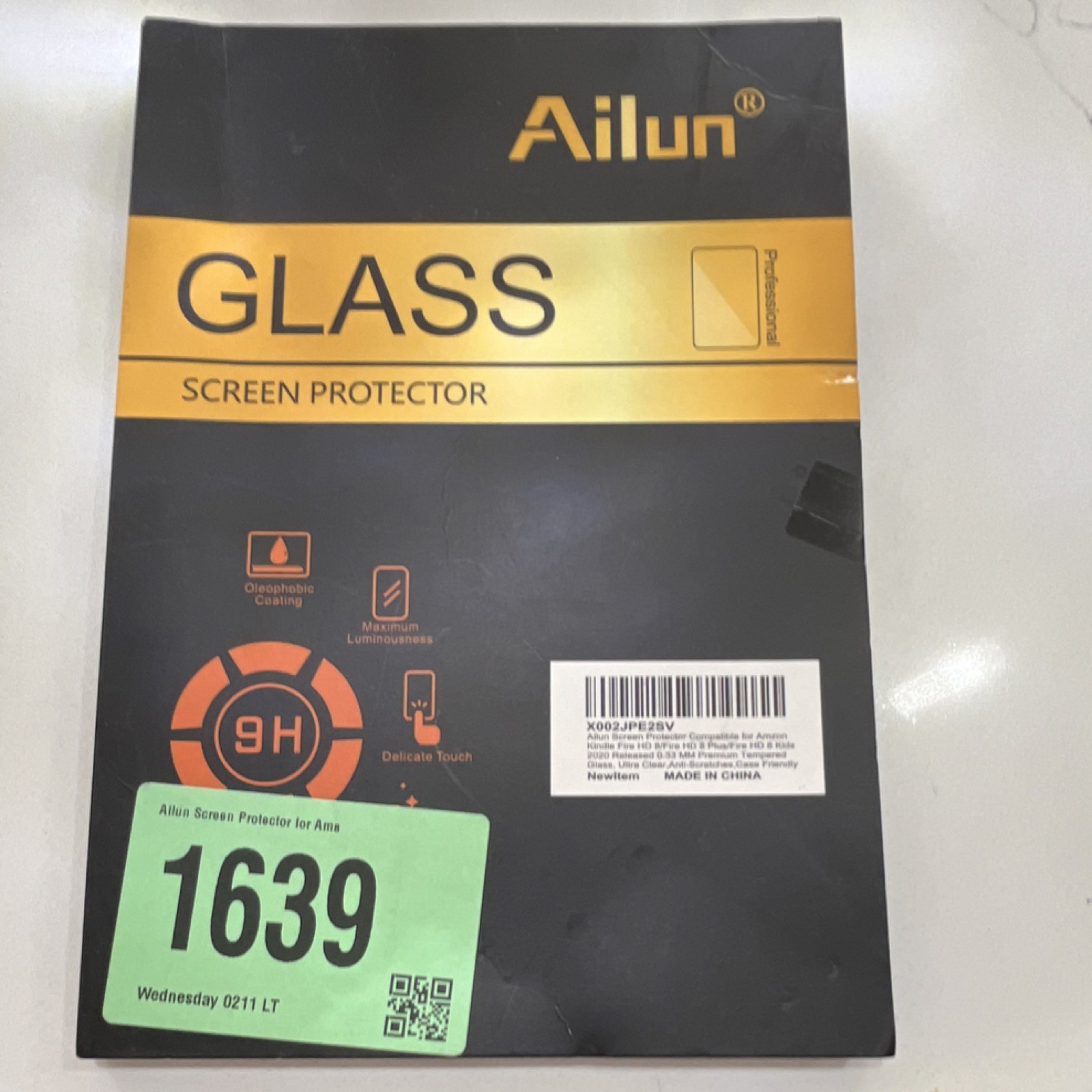 Ailun Tempered Glass Clear Screen Protector Amazon Fire HD 8/8 Plus/Kids