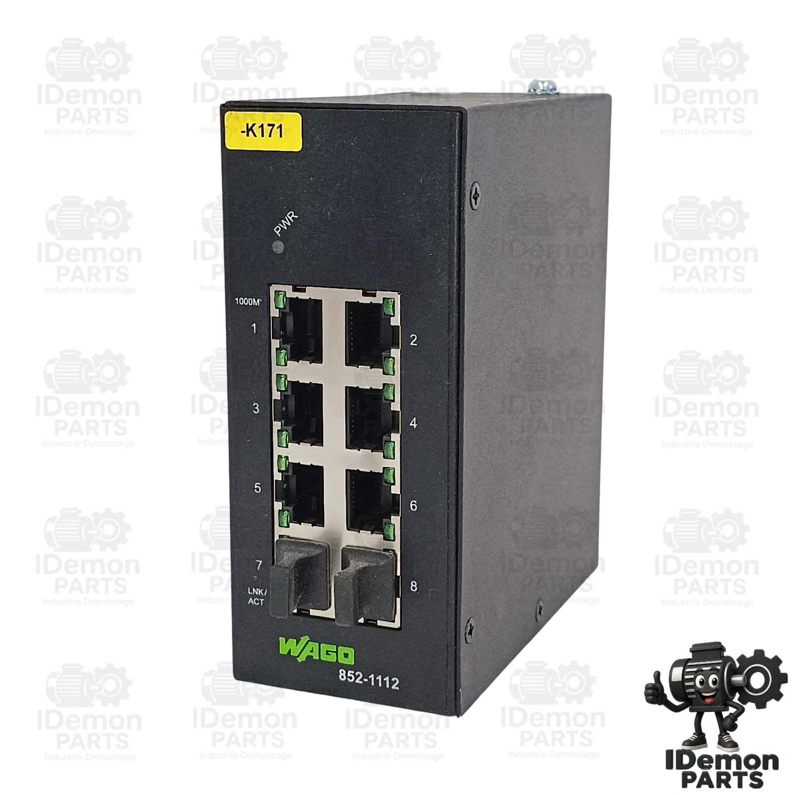 WAGO 852-1112 Industrial Ethernet Switch 8-Port Gigabit 9-57V DC DIN RJ45