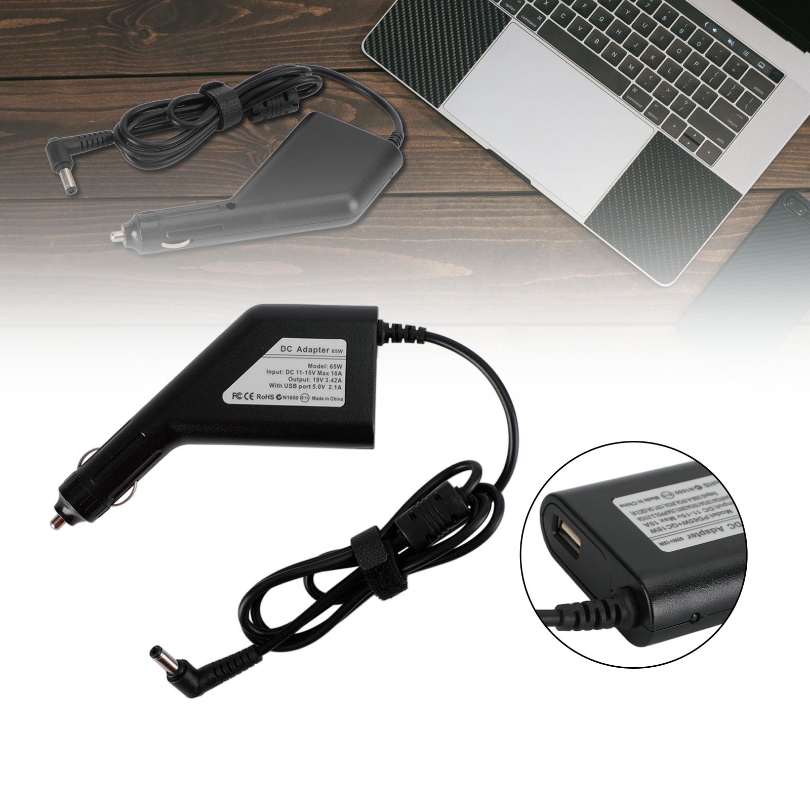 65W 19V 3.42A Car Charger  laptop computers Power Adapter for Acer Asus dell B9