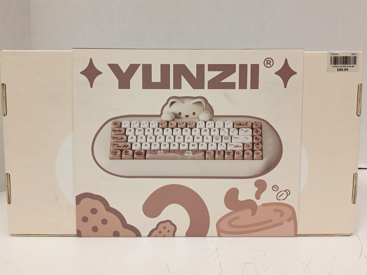 Yunzii C68 Brown Cat Wireless Mechanical Keyboard  *PARTS*