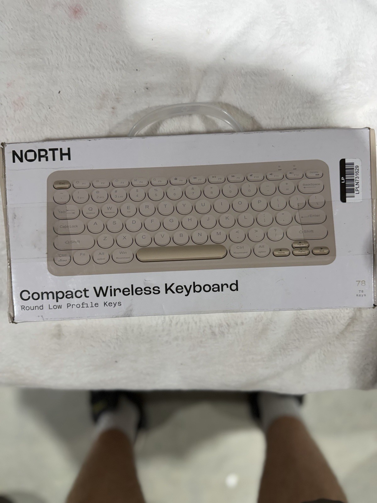 NORTH Compact Wireless Keyboard 78-Key Beige Round Low Profile Keys 