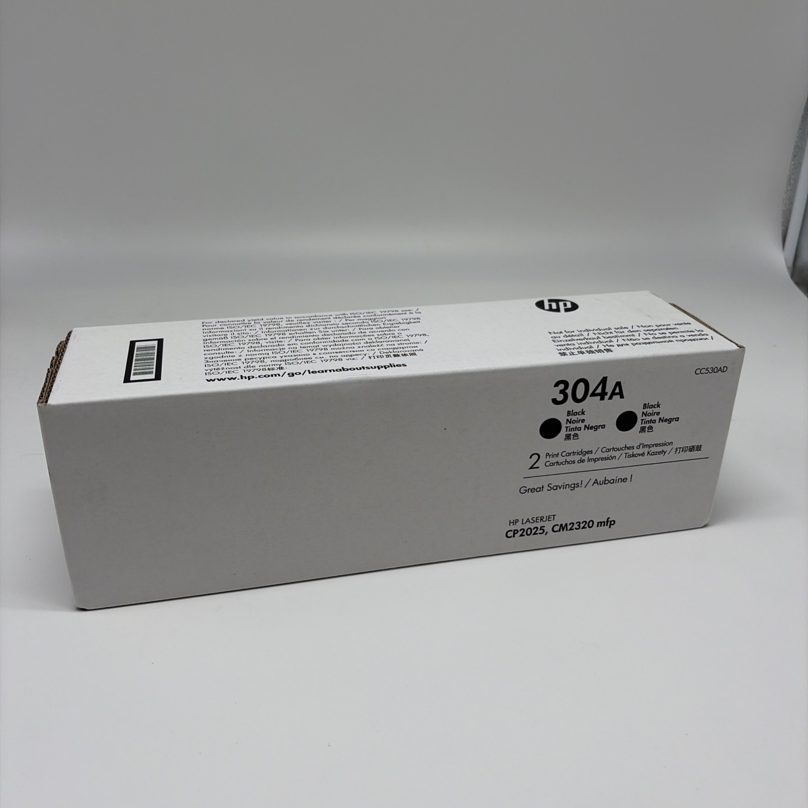 HP 304A (CC530A) Genuine Black Toner Cartridge For HP Color LaserJet Free S&H