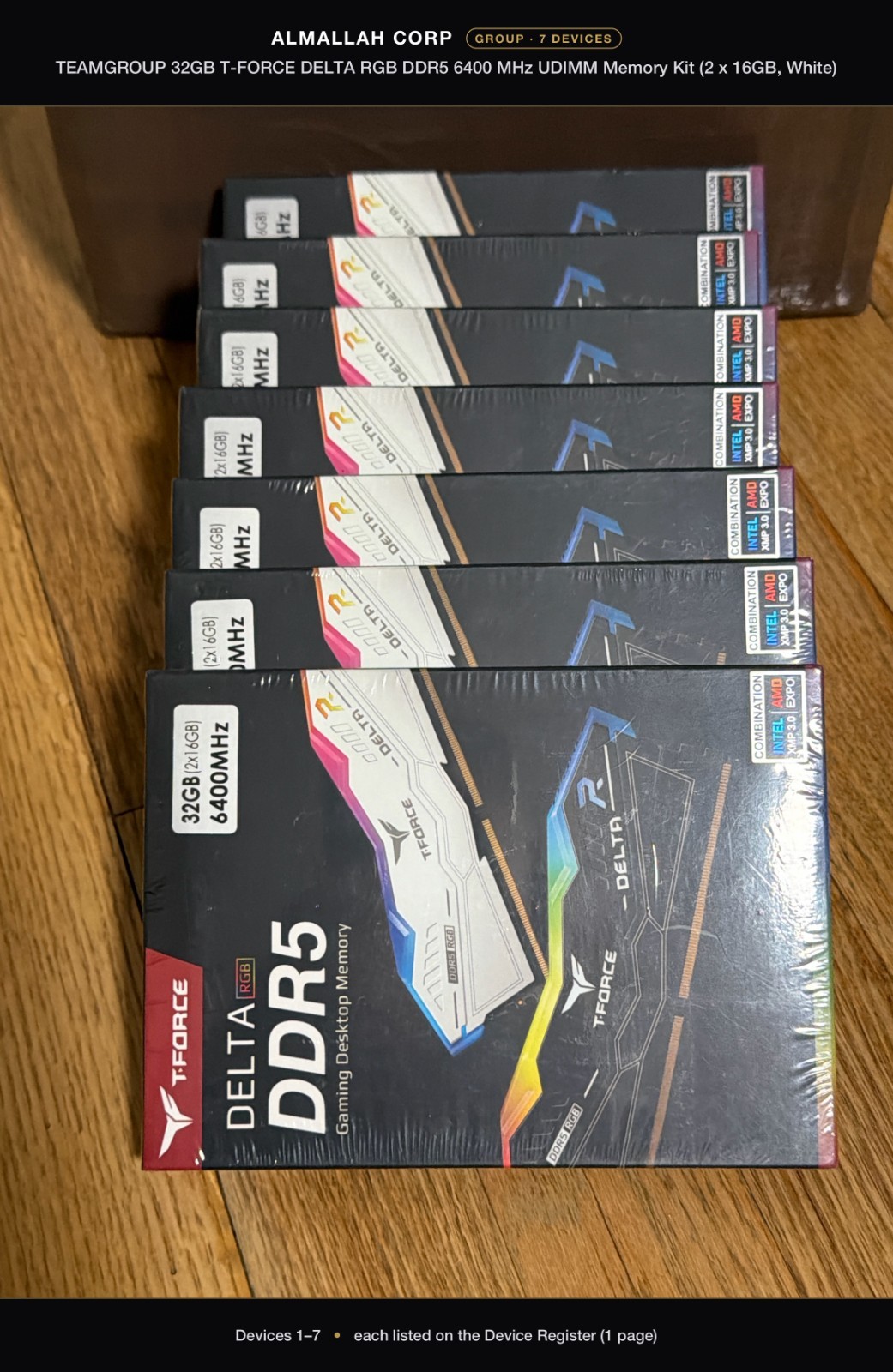 TEAMGROUP T-FORCE DELTA RGB 32GB (2x16GB) DDR5-6400 White RAM NEW