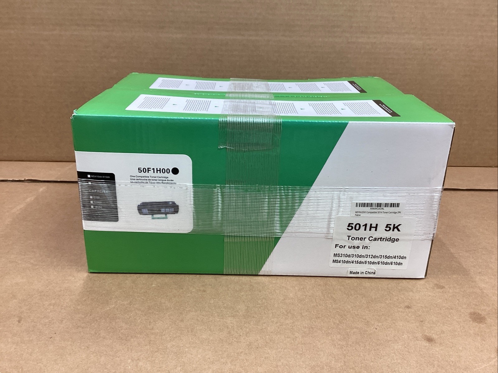5K Refilled H/Y Toner 50F1H00 501H for Lexmark Printer Toner 2 pack