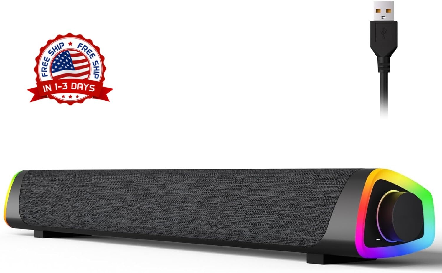 Barra de sonido para PC de escritorio con altavoz para juegos Bluetooth RGB NEW