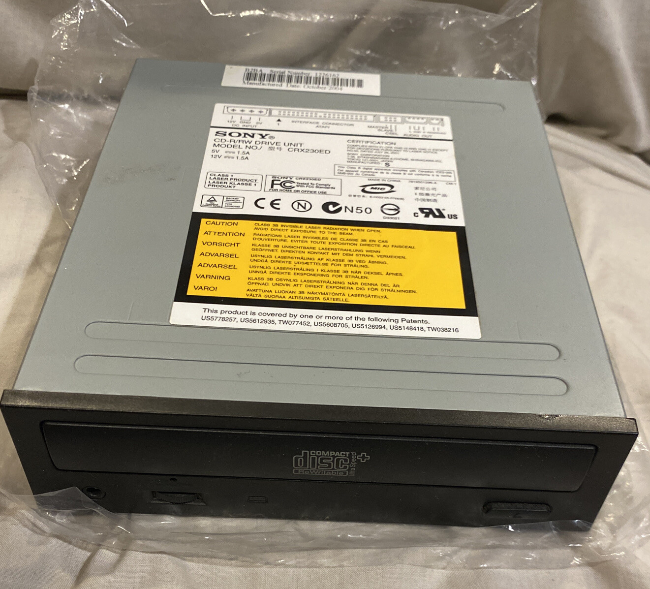Sony CRX230ED CD-R/RW Drive Unit Internal   *Cleaned & Tested