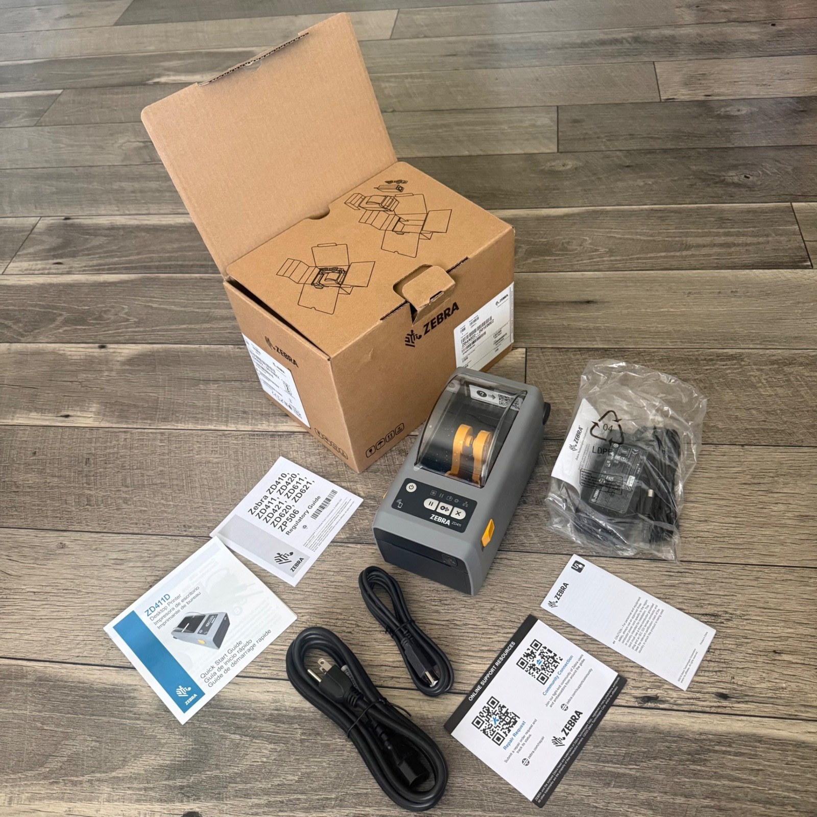 Zebra ZD411 Direct Thermal 203DPI Barcode Printer ZD4A022-D01E00EZ Open Box NEW