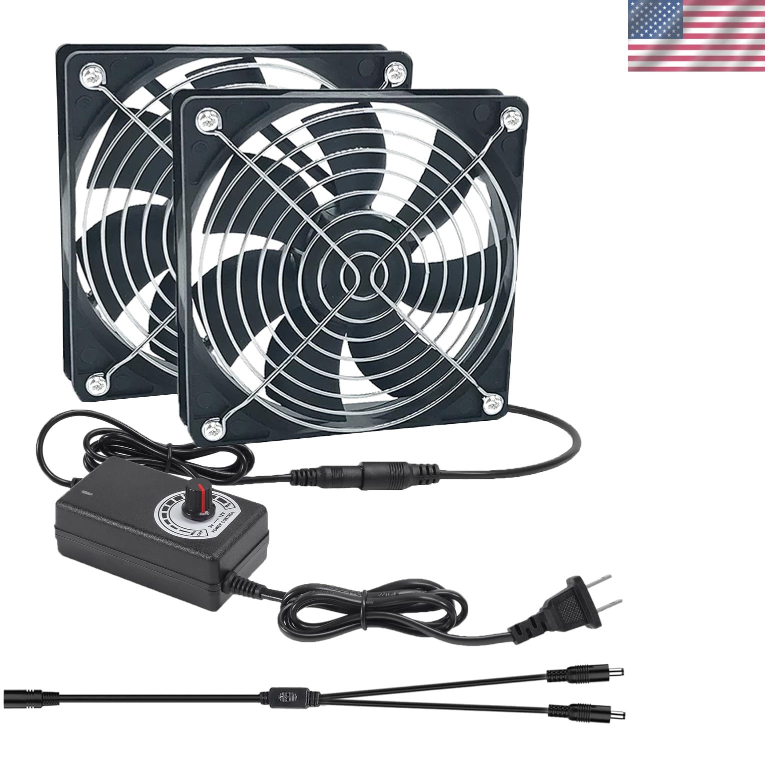 High Performance 120mm AC Fans with 3V-12V Speed Control - Low Noise Design