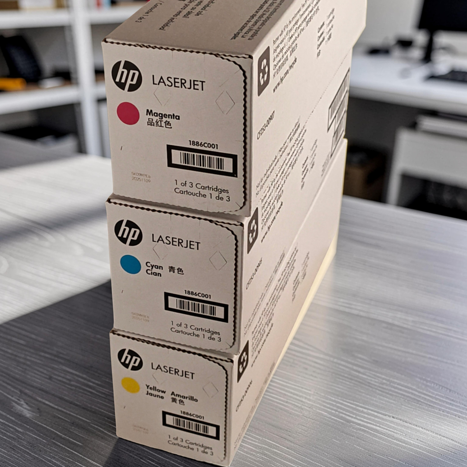 Genuine HP 201X CF253XM Cyan Magenta Yellow Toner 3-Pack New Sealed OEM