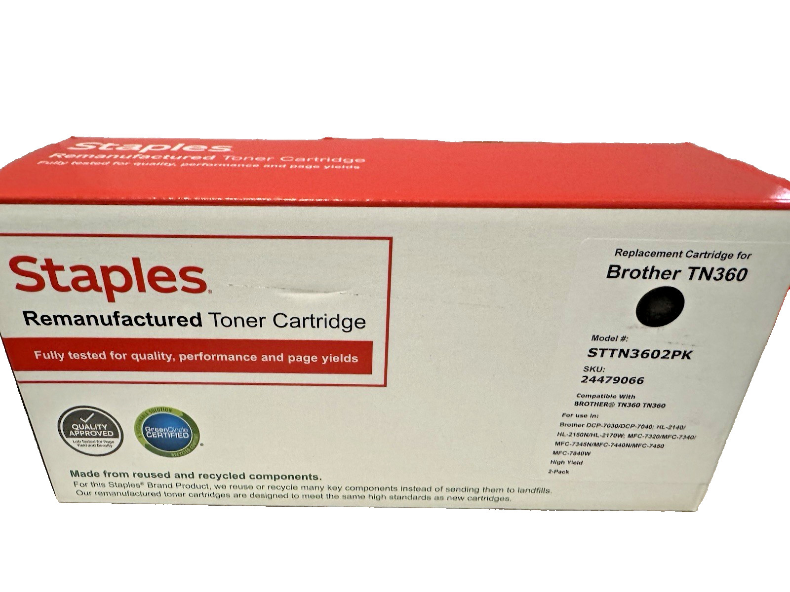 Staples Toner Cartridge for Brother  (TN-360)  Black High Yield 