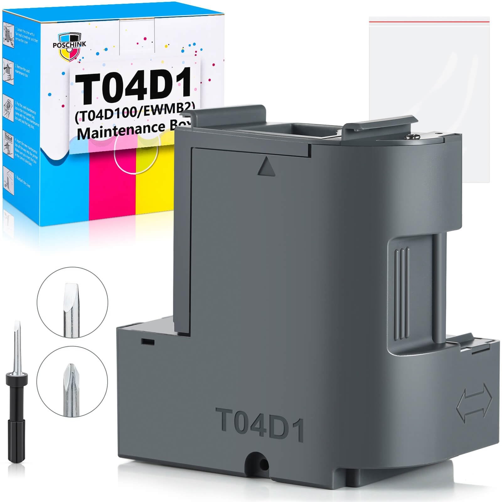 Poschink T04D1 T04D100 Ink Maintenance Box for ET-15000 ET-3750 ET-3760 WF-28...